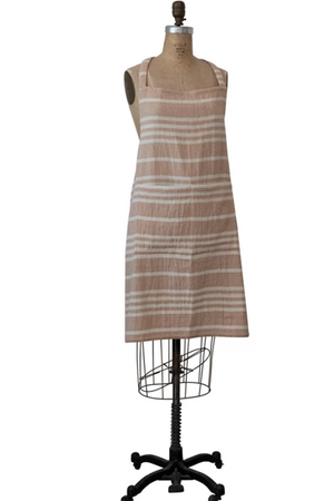 Natural Blush Stripe Apron