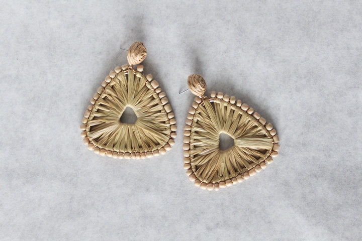 Taryn Natural Rattan Earring